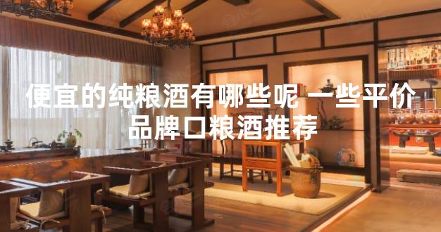 便宜的纯粮酒有哪些呢 一些平价品牌口粮酒推荐